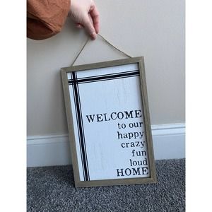 Rustic farmhouse decor welcome sign, 14.5 inches X 9.75 inches